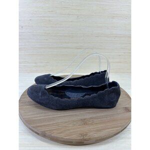 Born Brown Suede Scalloped Plaid Ballet Flats Womens Size 7.5